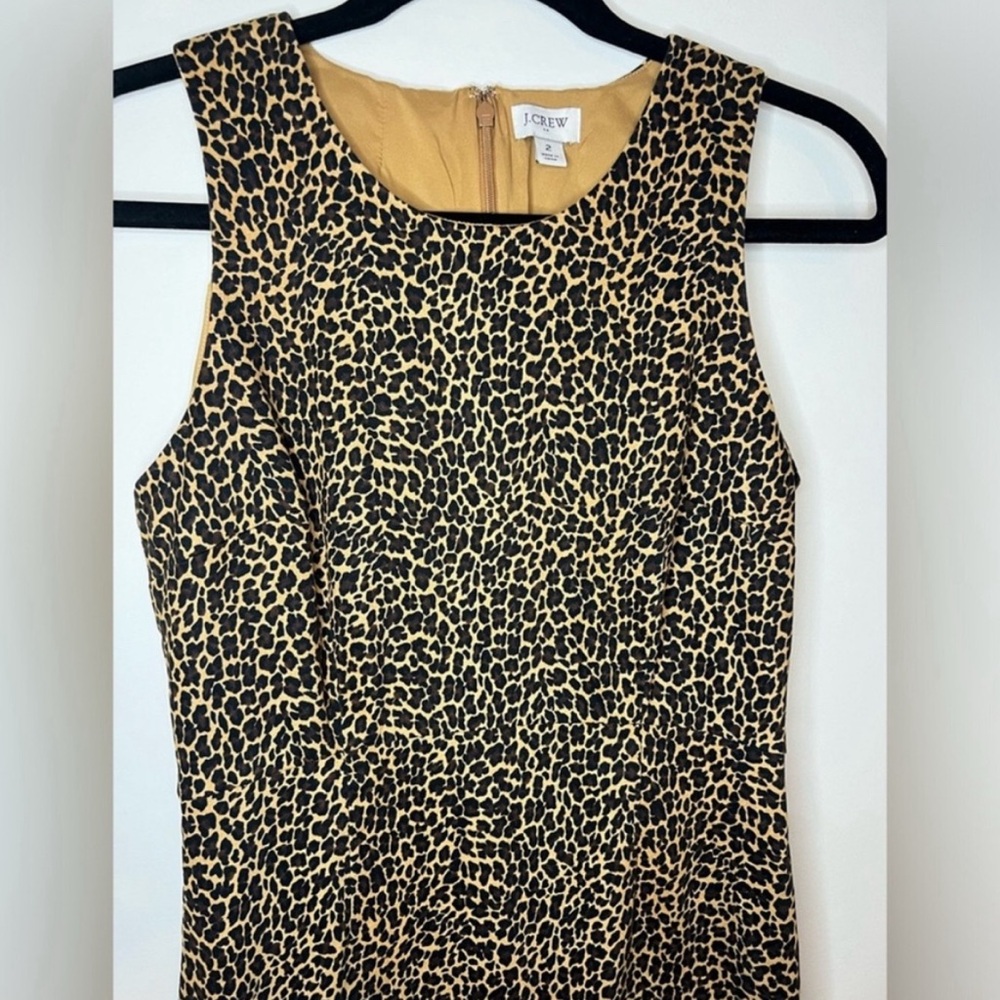 J Crew - Leopard Print Sheath Dress - Size 2 - Picture 8 of 8
